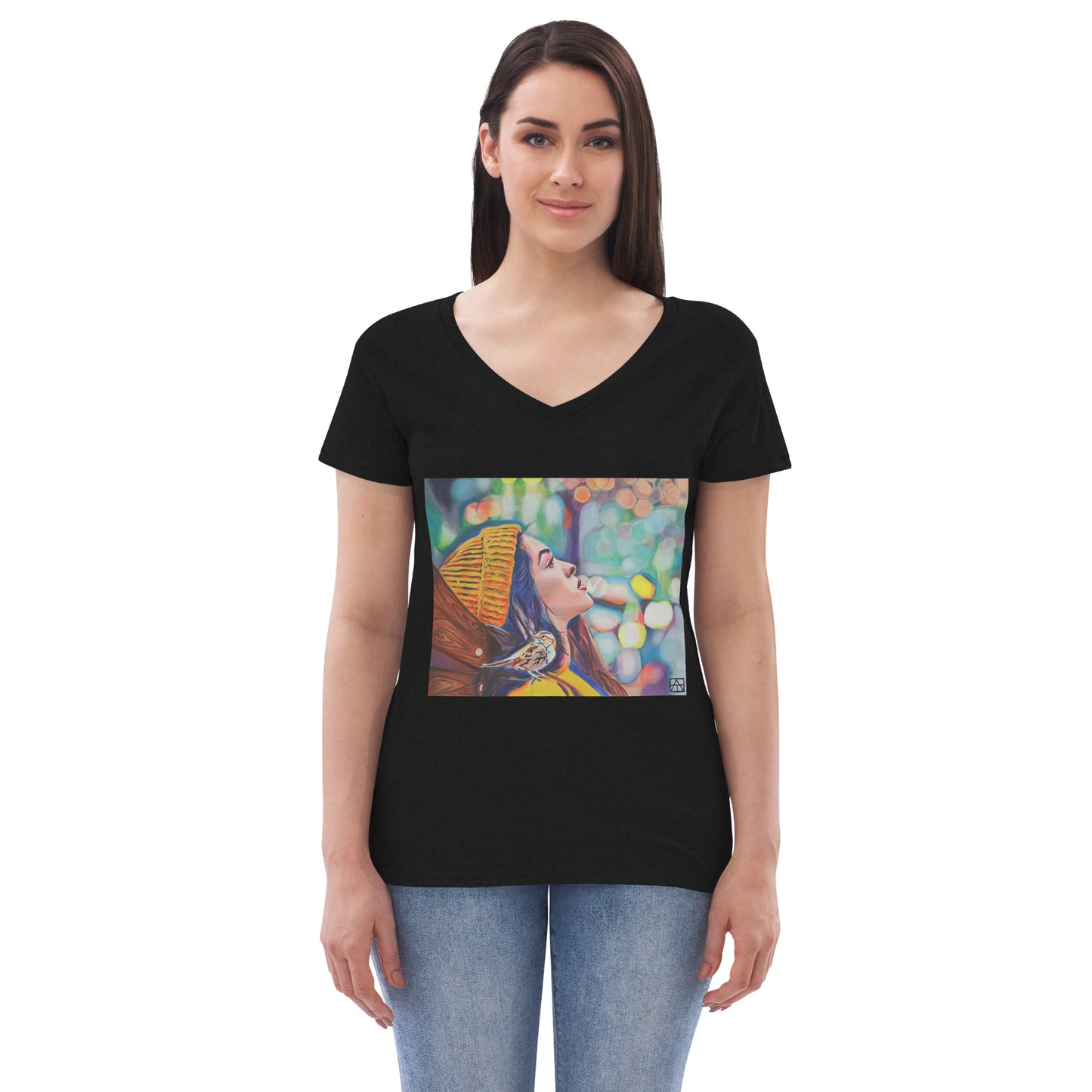 City Stars Women’s recycled v-neck t-shirt